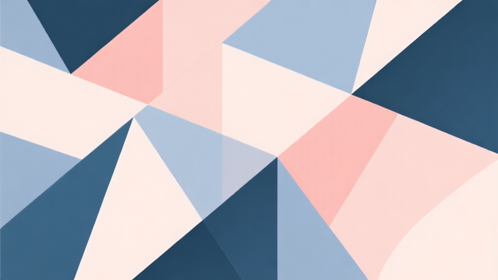 Abstract geometric composition with overlapping shapes, soft pastel colors, modern minimal style, professional business concept illustration high quality illustration, detailed, 16:9