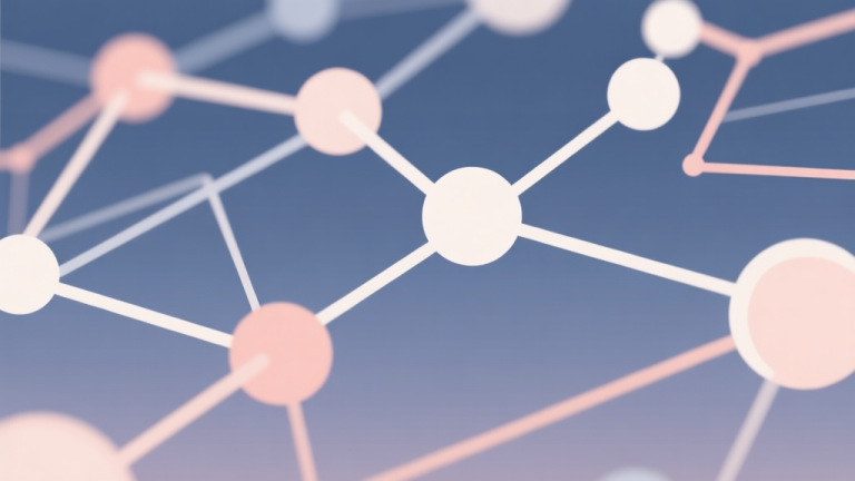 自动生成图片: Abstract network nodes connected by lines, soft color scheme, clean minimal illustration, modern digital concept, representing community trends and connections high quality illustration, detailed, 16:9