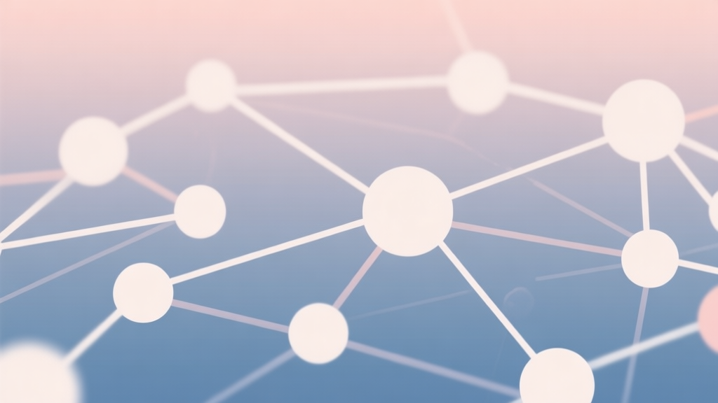 Abstract network nodes connected by lines, soft color scheme, clean minimal illustration, modern digital concept of community and anticipation high quality illustration, detailed, 16:9