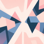 自动生成图片: Abstract geometric composition with overlapping shapes representing strategy and conflict, soft pastel colors, modern minimal style, professional game concept illustration high quality illustration, detailed, 16:9
