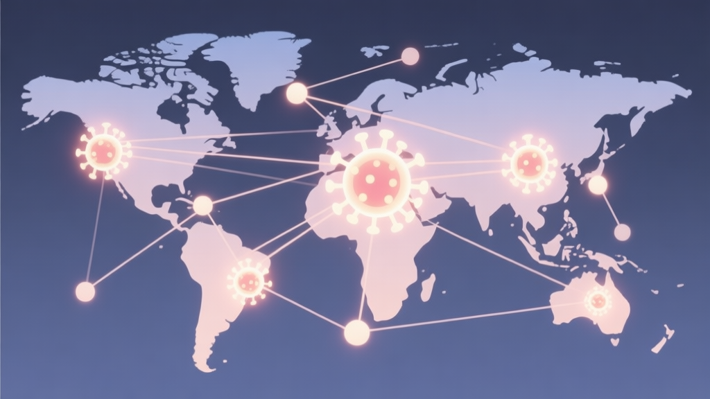 Abstract network nodes connected by lines, glowing nodes representing viral trends on a social media map, soft color scheme, clean minimal illustration, modern digital concept high quality illustration, detailed, 16:9