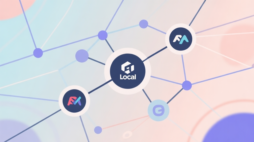 Abstract network nodes connected by lines, soft color scheme, clean minimal illustration, modern digital concept of collaboration between game and local brand high quality illustration, detailed, 16:9