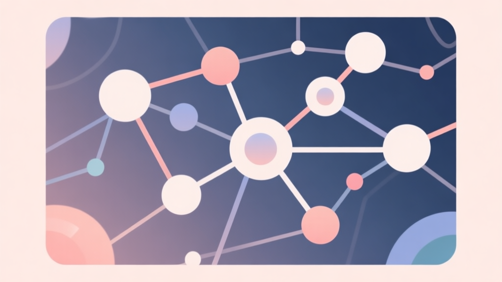 Abstract network nodes connected by lines, soft color scheme, clean minimal illustration, modern digital concept representing gaming community trends high quality illustration, detailed, 16:9