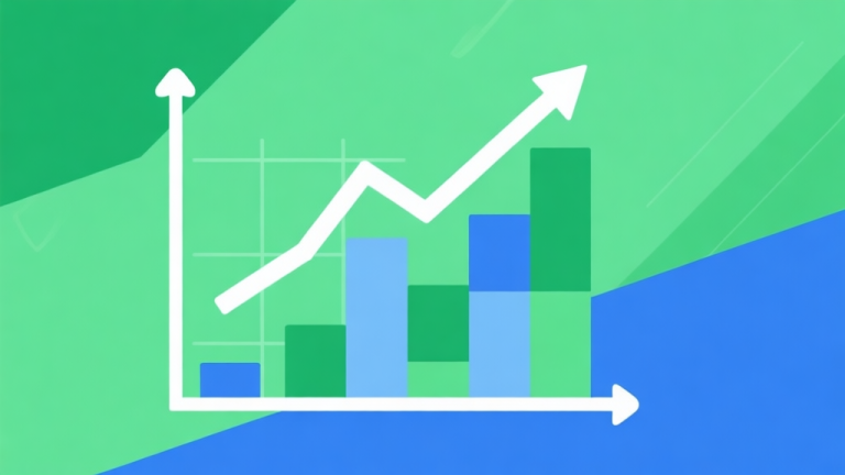 自动生成图片: Upward trending graph with simple geometric elements, green and blue color palette, clean business infographic style, minimal design, showing growth of mobile game tournaments high quality illustration, detailed, 16:9