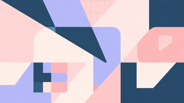 自动生成图片: Abstract geometric composition with overlapping shapes in soft pastel colors, representing game trends merging, modern minimal style, professional business concept illustration high quality illustration, detailed, 16:9