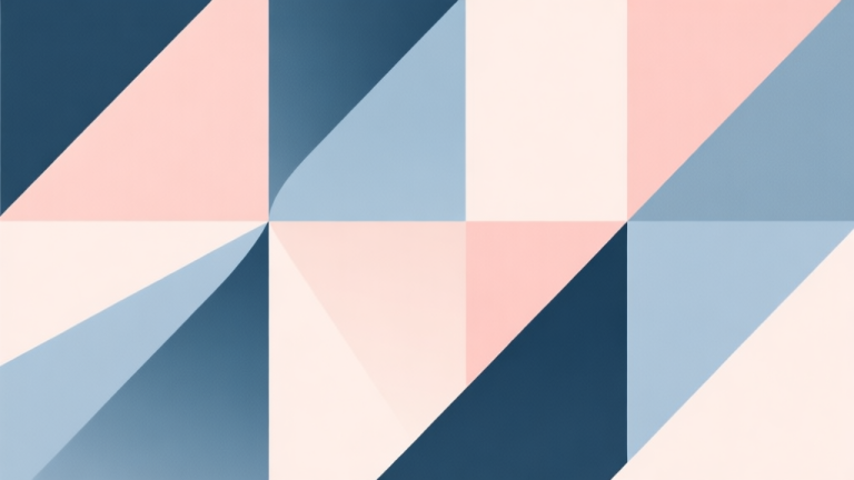 自动生成图片: Abstract geometric composition with overlapping shapes, soft pastel colors, modern minimal style, professional business concept illustration high quality illustration, detailed, 16:9