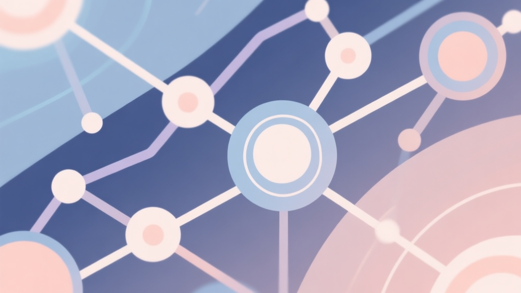 Abstract network nodes connected by lines, soft color scheme, clean minimal illustration, modern digital concept representing game community trends high quality illustration, detailed, 16:9