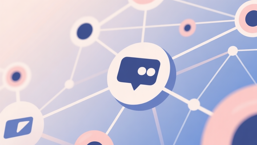 Abstract network nodes connected by lines, soft color scheme, clean minimal illustration, modern digital concept representing social gaming trends high quality illustration, detailed, 16:9