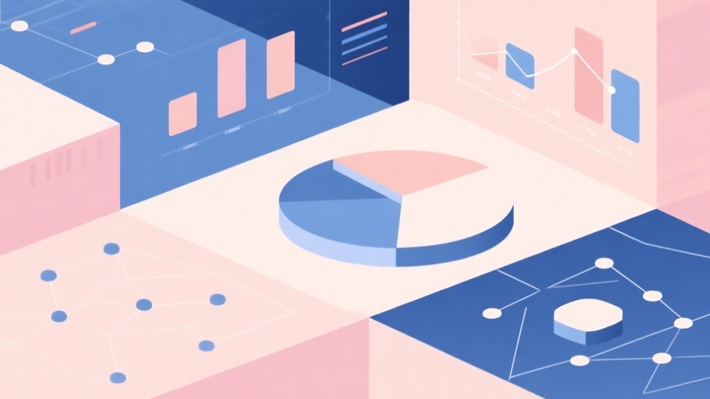 Abstract geometric composition with overlapping shapes representing a calm game scene and a digital network, soft pastel colors, modern minimal style, professional trend analysis concept illustration high quality illustration, detailed, 16:9