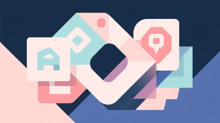 自动生成图片: Abstract geometric composition with overlapping shapes representing game genres, soft pastel colors, modern minimal style, professional business concept illustration of fusion and integration high quality illustration, detailed, 16:9