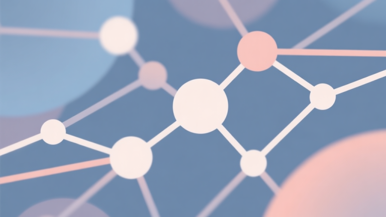 自动生成图片: Abstract network nodes connected by lines, soft color scheme, clean minimal illustration, modern digital concept representing multiplayer connectivity high quality illustration, detailed, 16:9