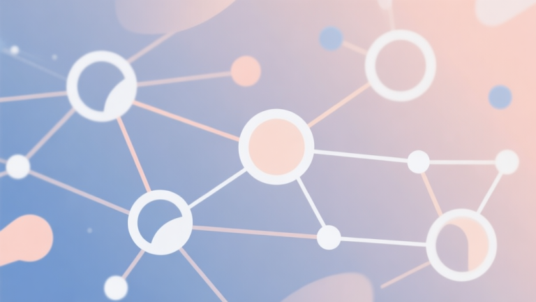 自动生成图片: Abstract network nodes connected by lines, soft color scheme, clean minimal illustration, modern digital concept, representing multiplayer online interaction and community trends high quality illustration, detailed, 16:9