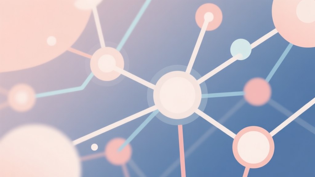 Abstract network nodes connected by lines, soft color scheme, clean minimal illustration, modern digital concept representing game trends and connections high quality illustration, detailed, 16:9