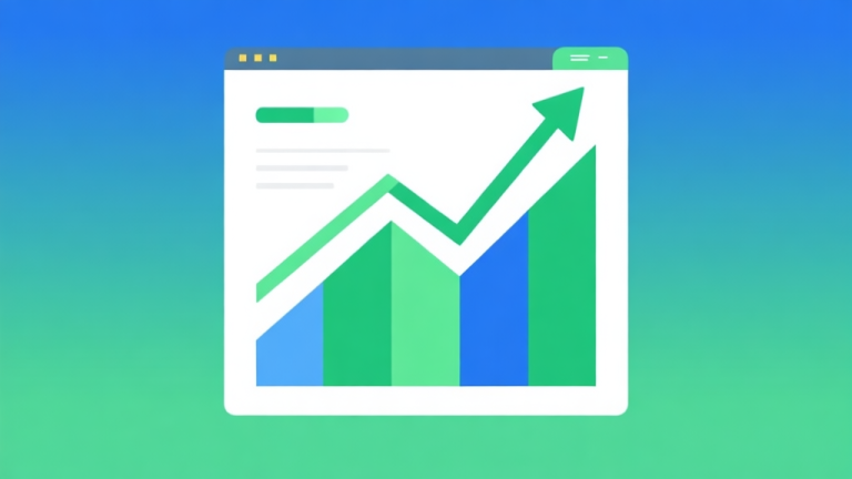 自动生成图片: Upward trending graph with simple geometric elements, green and blue color palette, clean business infographic style, minimal design, representing growth and resurgence high quality illustration, detailed, 16:9