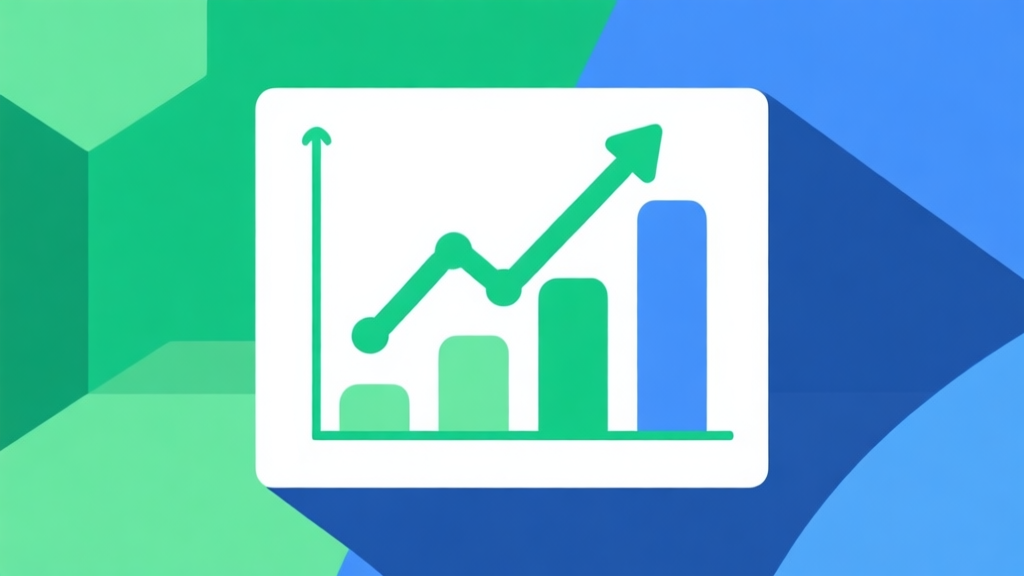 Upward trending graph with simple geometric elements, green and blue color palette, clean business infographic style, minimal design, showing growth of simulation game popularity high quality illustration, detailed, 16:9
