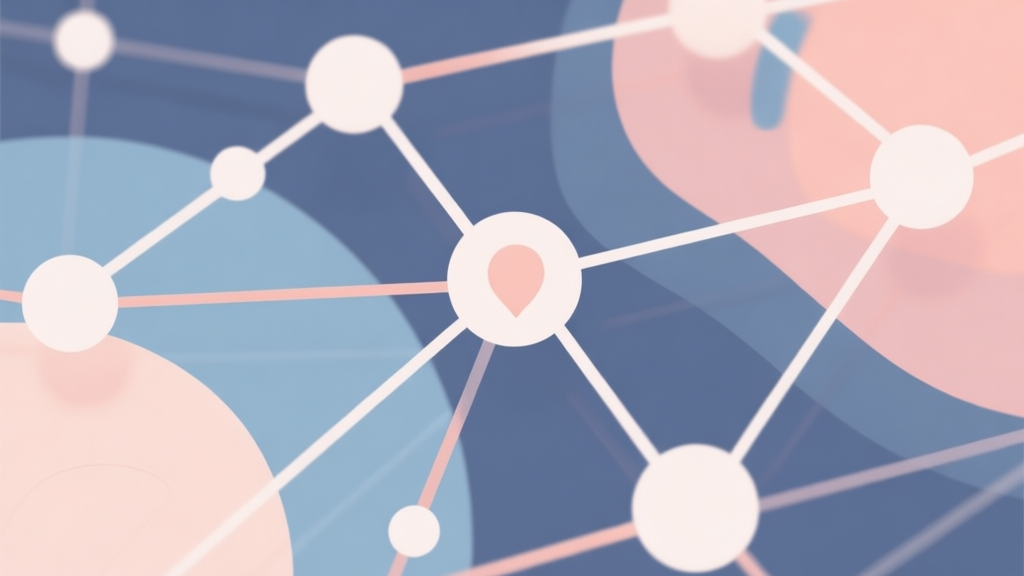 Abstract network nodes connected by lines, soft color scheme, clean minimal illustration, modern digital concept representing social media virality high quality illustration, detailed, 16:9
