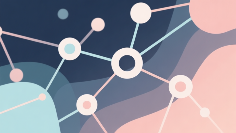 自动生成图片: Abstract network nodes connected by lines, soft color scheme, clean minimal illustration, modern digital concept representing gaming trends high quality illustration, detailed, 16:9