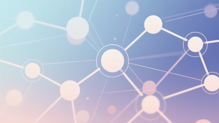 自动生成图片: Abstract network nodes connected by lines, soft color scheme, clean minimal illustration, modern digital concept of gaming community growth high quality illustration, detailed, 16:9