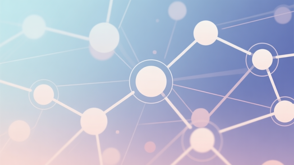 Abstract network nodes connected by lines, soft color scheme, clean minimal illustration, modern digital concept of gaming community growth high quality illustration, detailed, 16:9