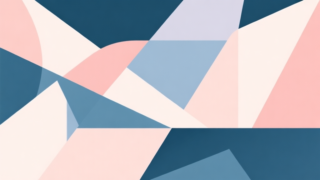 Abstract geometric composition with overlapping shapes, soft pastel colors, modern minimal style, professional business concept illustration of controlled chaos and freedom high quality illustration, detailed, 16:9