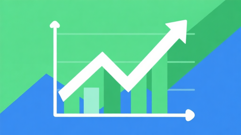 自动生成图片: Upward trending graph with simple geometric elements, green and blue color palette, clean business infographic style, minimal design, representing growth of challenging games high quality illustration, detailed, 16:9