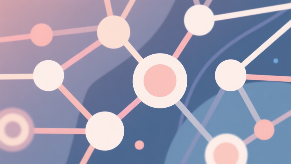 Abstract network nodes connected by lines, soft color scheme, clean minimal illustration, modern digital concept representing gaming community trends high quality illustration, detailed, 16:9