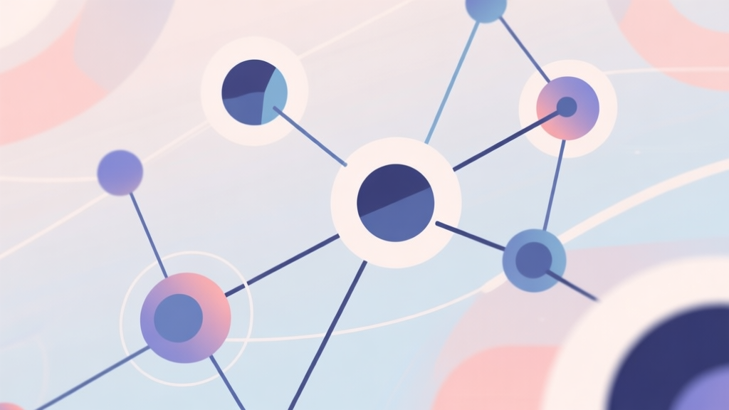Abstract network nodes connected by lines, soft color scheme, clean minimal illustration, modern digital concept representing gaming community and trends high quality illustration, detailed, 16:9