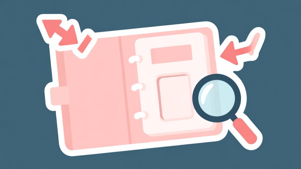 A minimalist illustration of a virtual sticker album with one missing slot, surrounded by trade arrows and a magnifying glass, in a soft pastel color palette high quality illustration, detailed, 16:9
