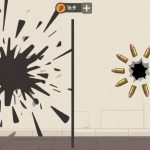 自动生成图片: Side-by-side comparison of a chaotic, uncontrolled weapon spray pattern on a wall versus a tight, controlled cluster of bullet holes, in a minimalist game UI style with a neutral color palette high quality illustration, detailed, 16:9