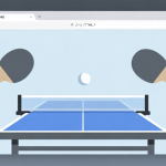 自动生成图片: A clean, minimalist browser window showing a simple yet elegant ping pong HTML5 game interface, with a paddle on each side and a ball in the middle, soft blue and grey color scheme, flat design style high quality illustration, detailed, 16:9